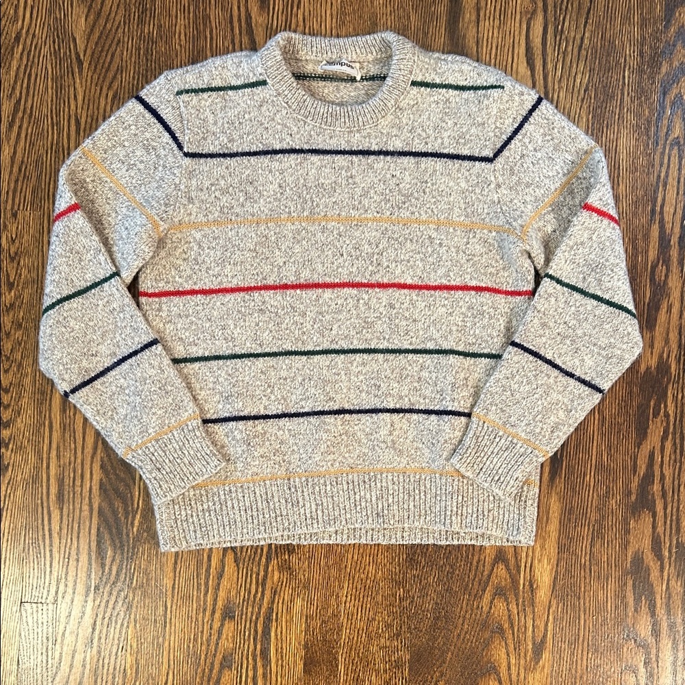 Vintage Multicolor Striped Crewneck Sweater- unisex- fits men’s small/womens med